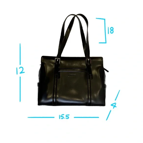 Franklin Covey Brown Leather Laptop Tablet Briefcase - Picture 14 of 16